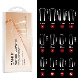CANNI Soft Gél Tip 240 db-os / 12 méret No.01 kocka