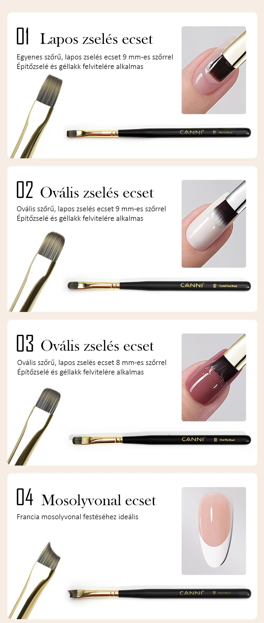 CANNI Prémium ecset No.06 - Petal/ Virágszirom ecset