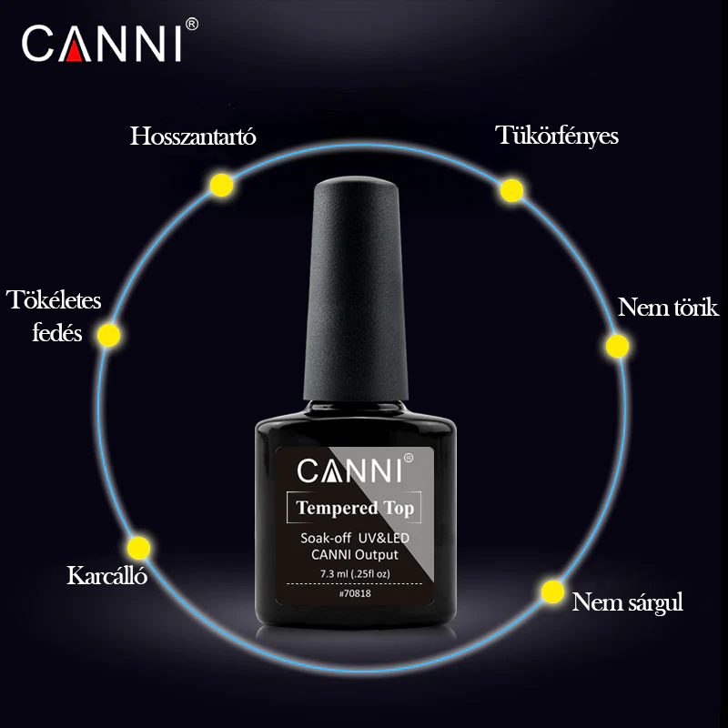 CANNI - Tempered Top gel fényzselé 7.3 ml