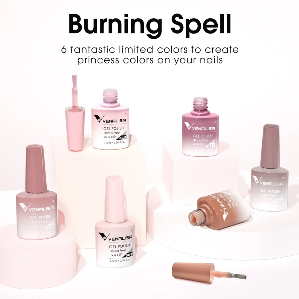 Venalisa 6 db-os UV/LED Gél lakk szett - 2220 - Jelly Translucent - Hema Free