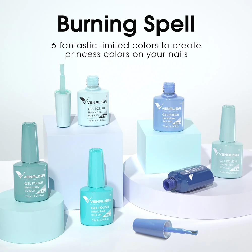 Venalisa 6 db-os UV/LED Gél lakk szett - 2222 - Blue Lagoon - Hema Free