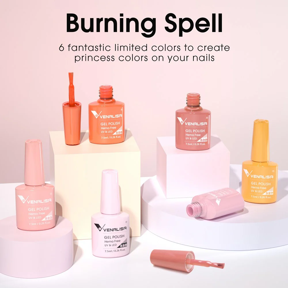 Venalisa 6 db-os UV/LED Gél lakk szett - 2223 - Sunset Glow - Hema Free