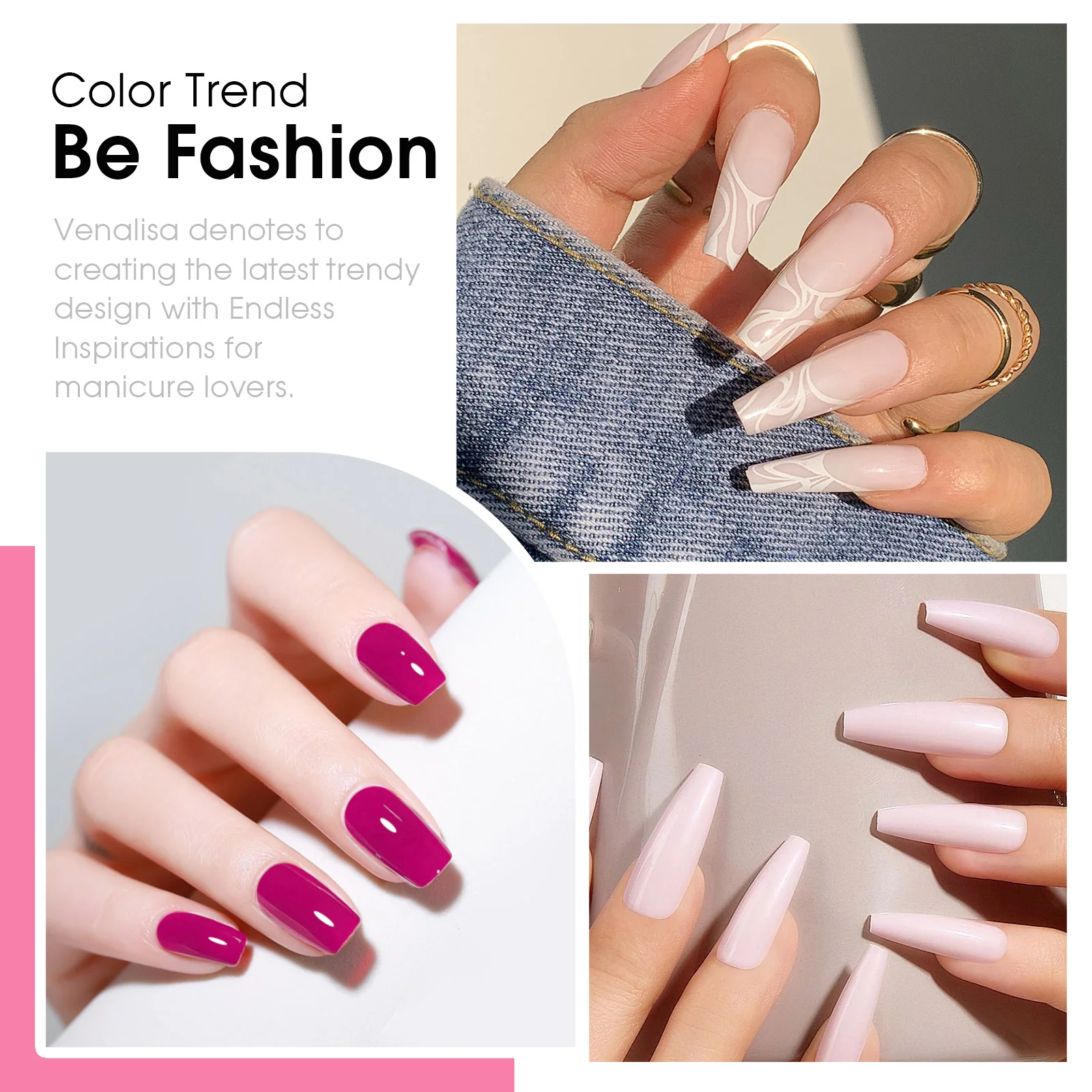 Venalisa 6 db-os UV/LED Gél lakk szett - 2232 - Pink Memories - Hema Free