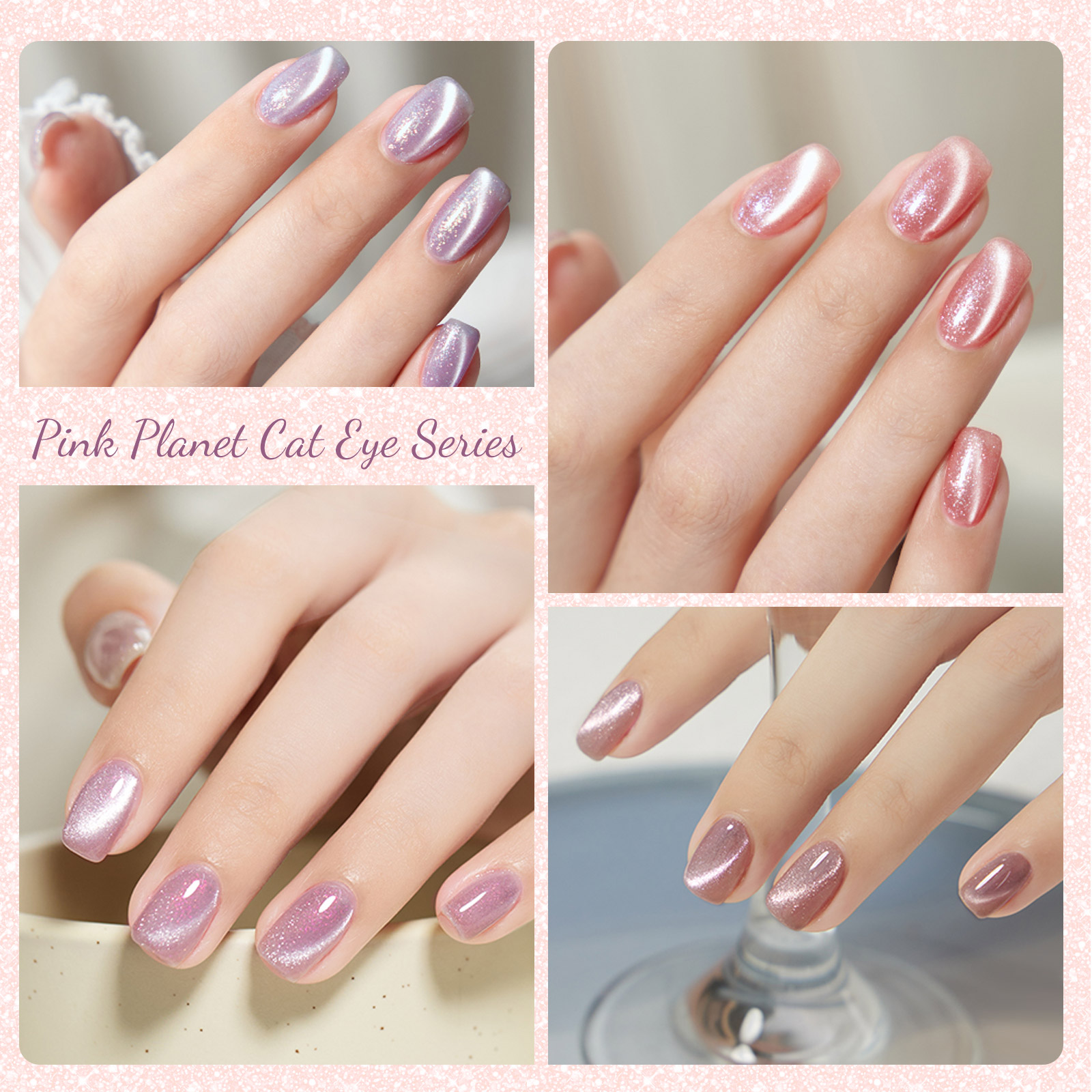 CANNI HEMA FREE  szett 8x9ml - No.02 - Pink Planet Cat Eye Collection