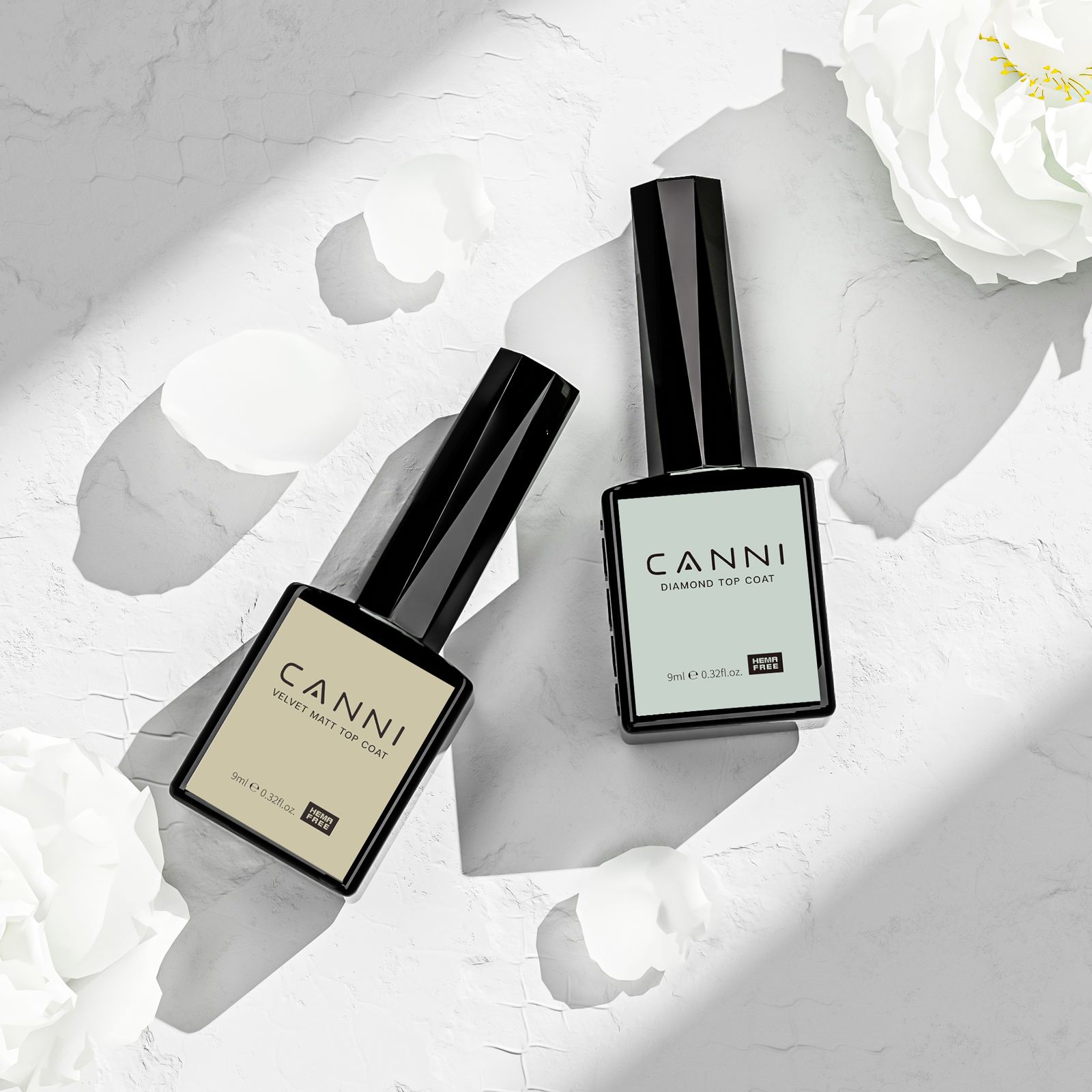 CANNI HEMA-FREE Matt Top Coat + Diamond Top Coat szett 2x9 ml
