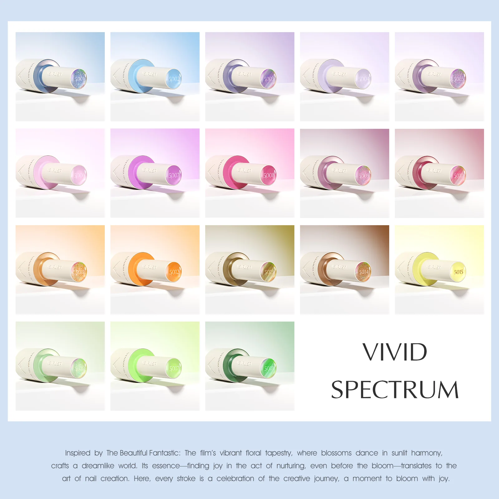 Venalisa V1 Vivid Spectrum – a kollekció 18 üvege színkóddal