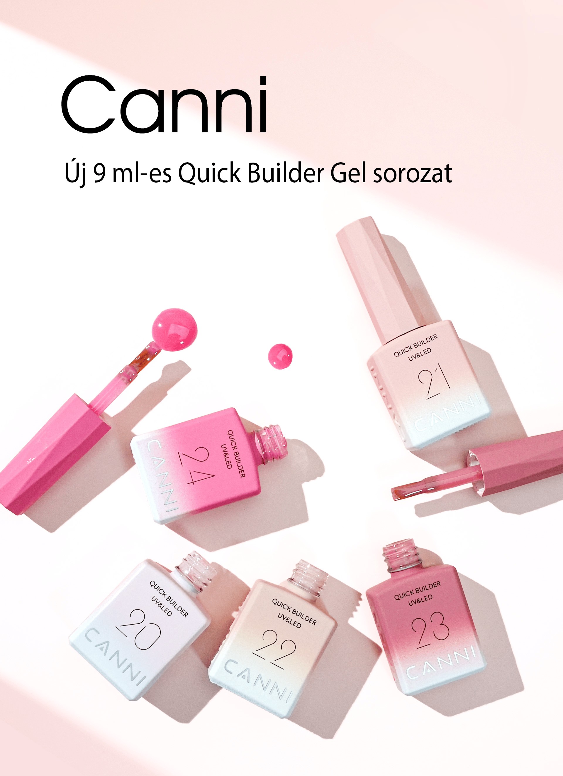 CANNI HEMA FREE Quick Builder Gel - 9 ml - X18 Natural