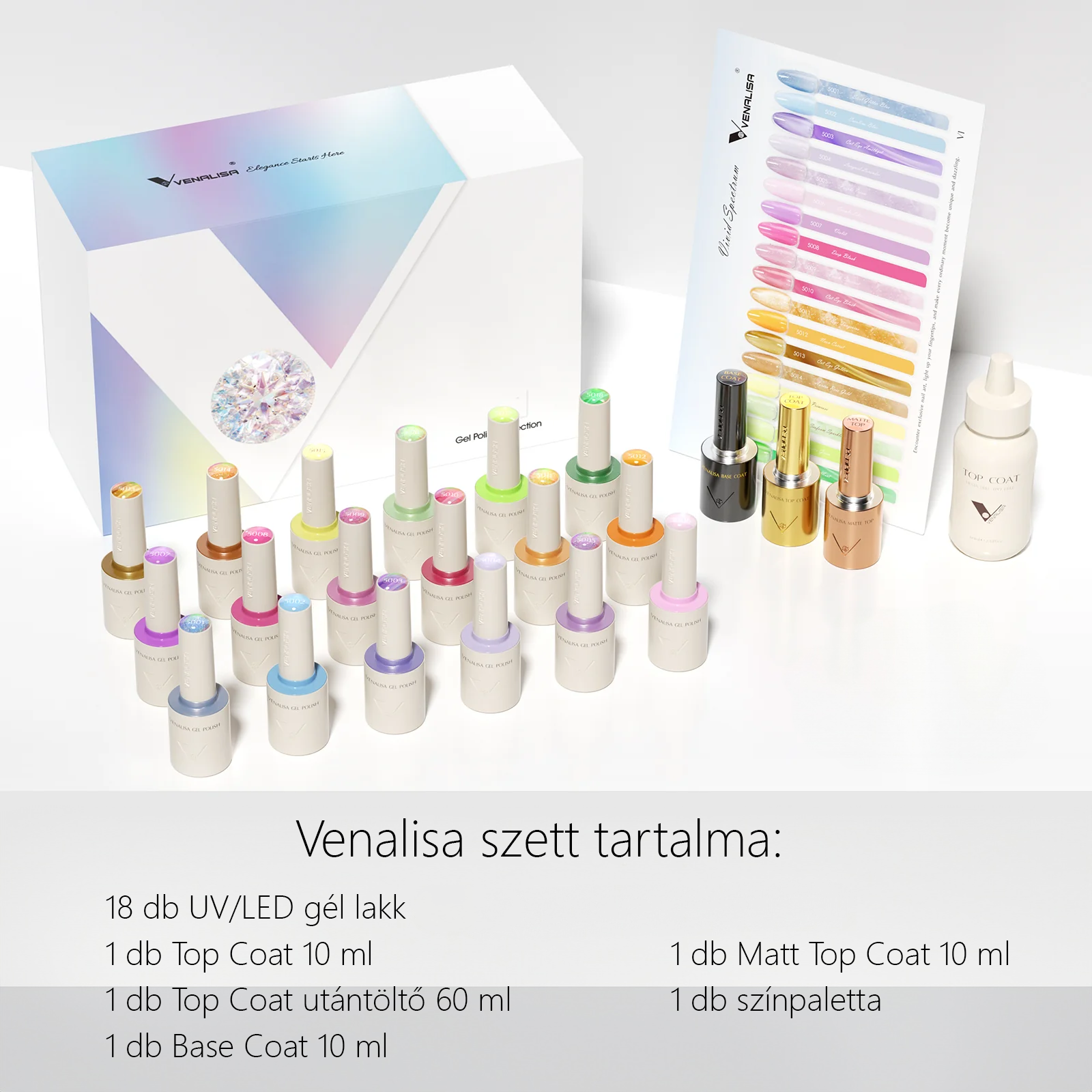 Venalisa UV/LED Gél Lakk szett - V4 - Snow Lotus - 18 db szín