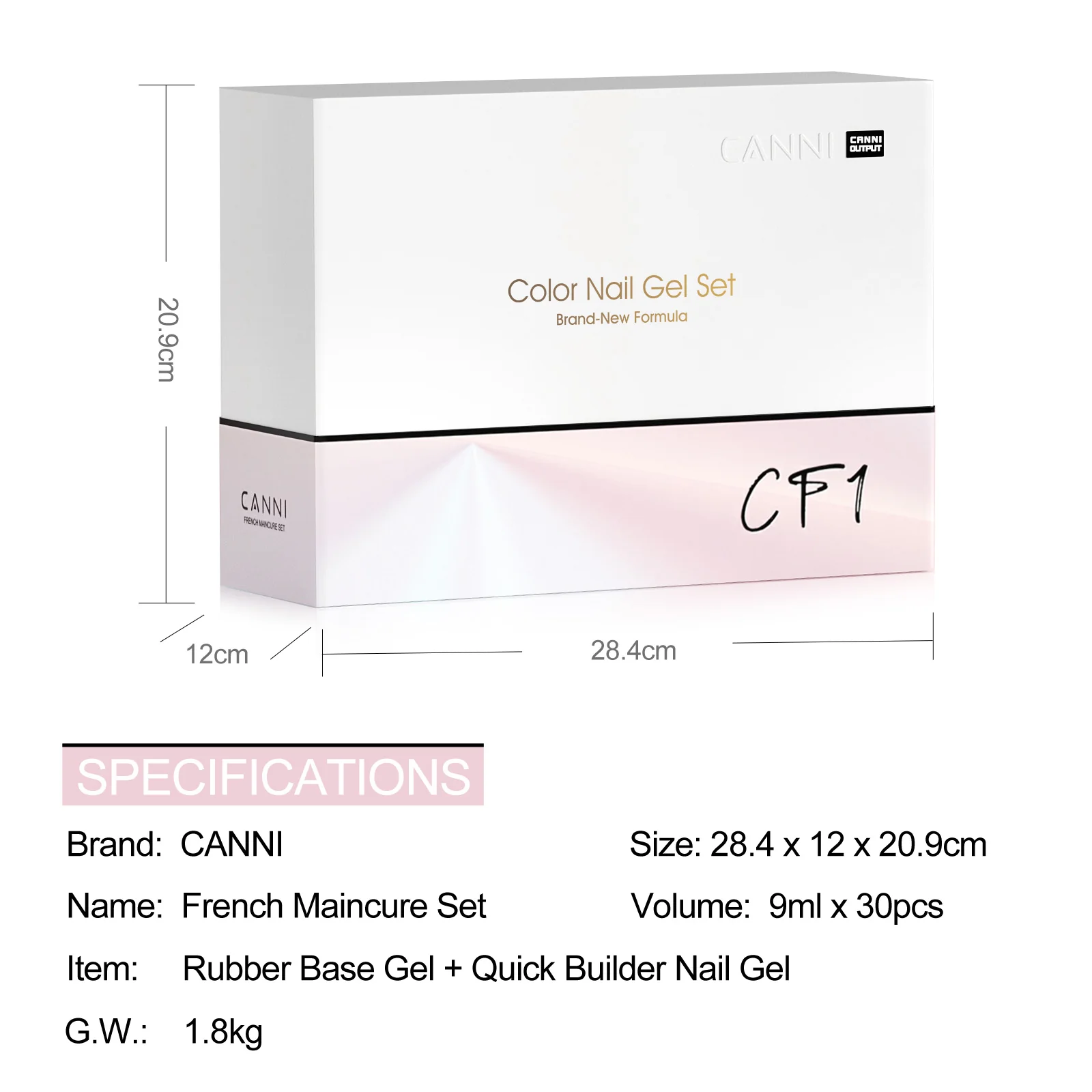 CANNI HEMA FREE UV/LED Rubber Base és BIAB szett (24db-os) - CF1