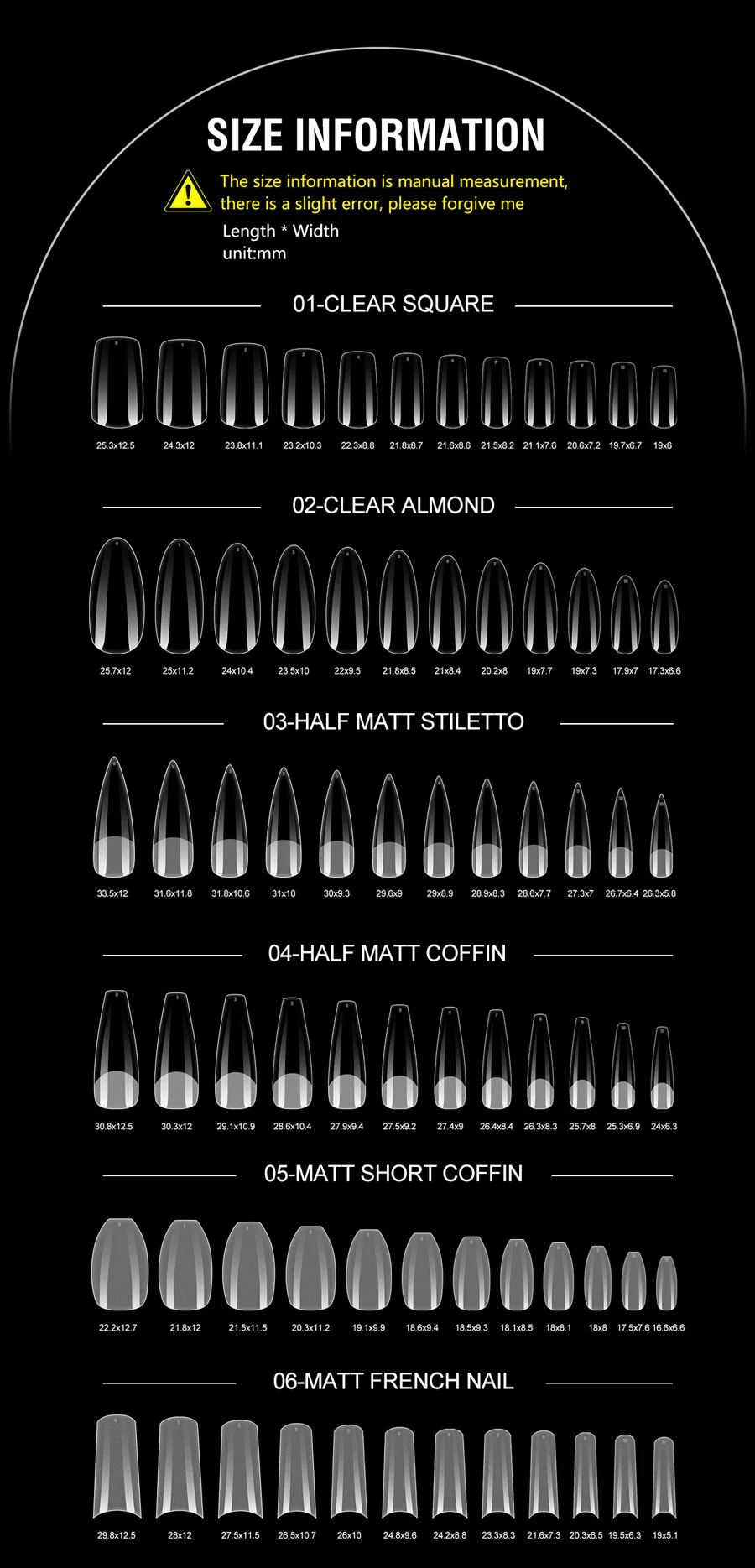 CANNI Soft Gél Tip 240 db-os / 12 méret No.05 Short Coffin