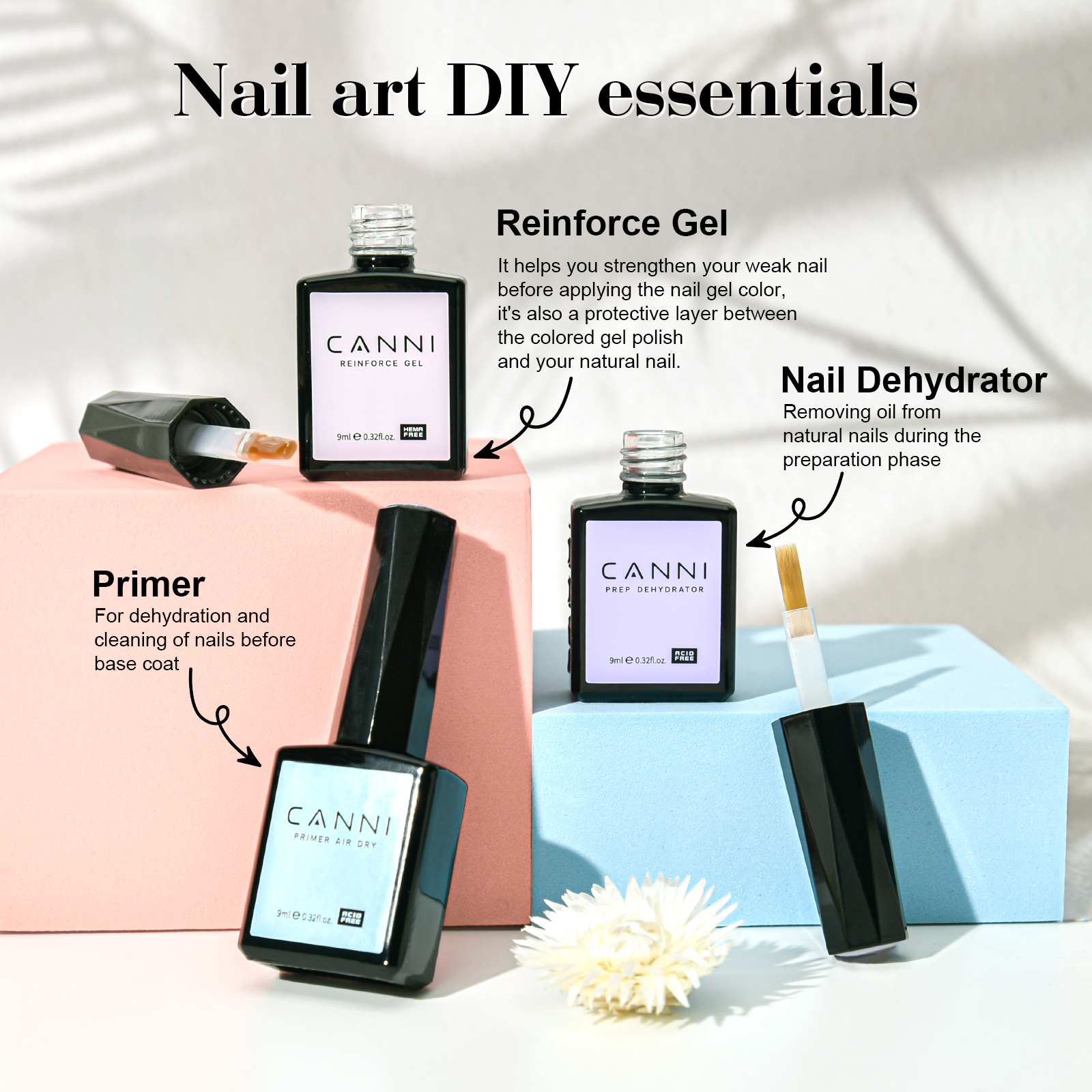 CANNI HEMA FREE UV/LED gél lakk szett (24db-os) No.CC3 Transparent series 11