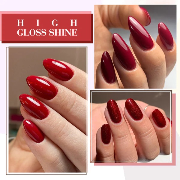 CANNI HEMA FREE UV/LED gél lakk szett 6x9ml - 2309 - Red Velvet Reverie 4