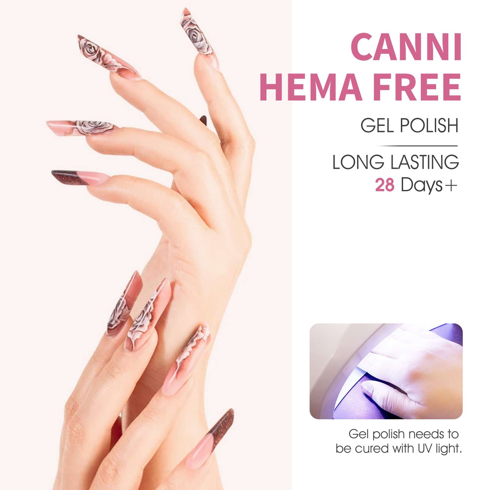 CANNI HEMA FREE UV/LED gél lakk szett 6x9ml - 2311 -  Blush Bliss Bouquet 3