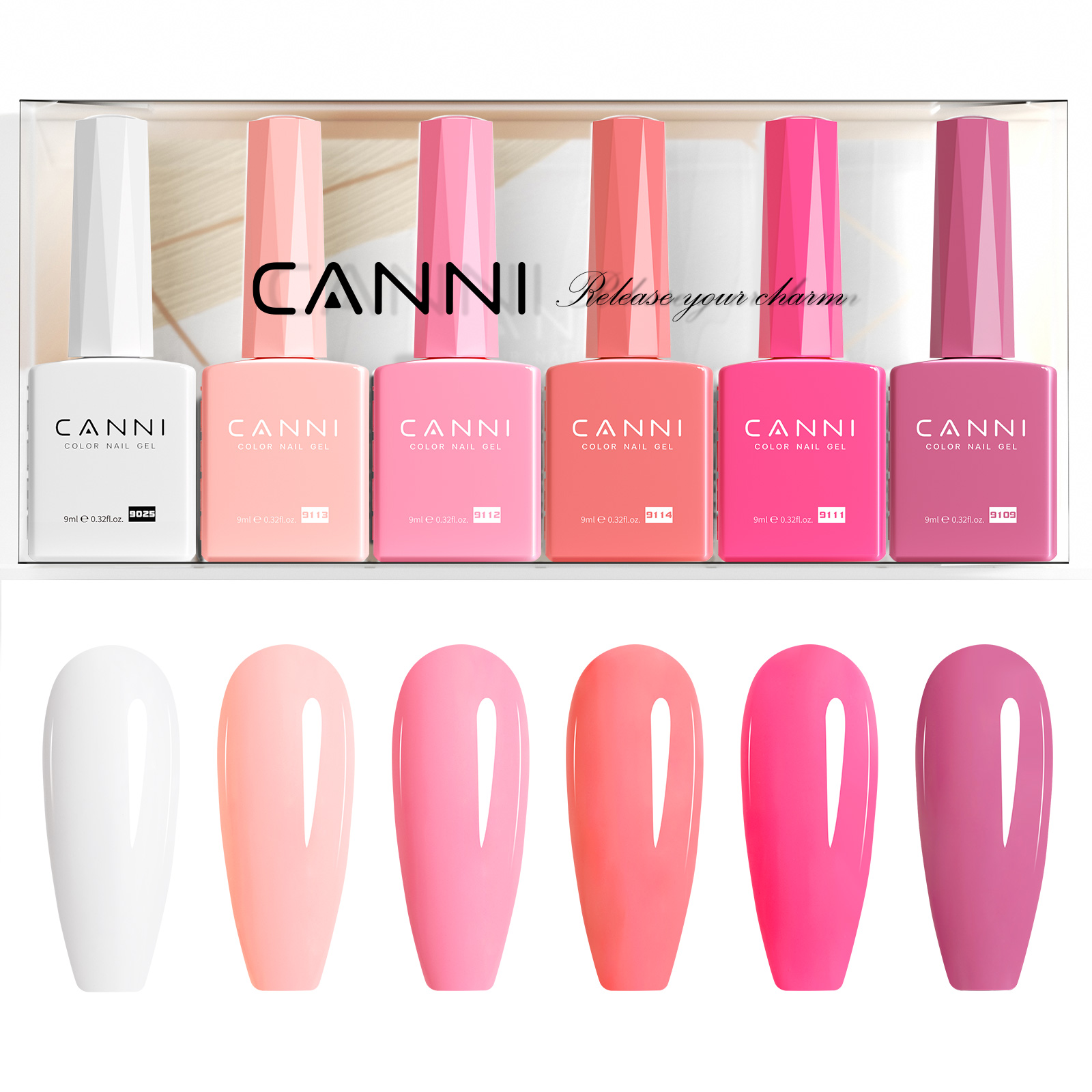 CANNI HEMA FREE UV/LED gél lakk szett 6x9ml - 2311 -  Blush Bliss Bouquet 5