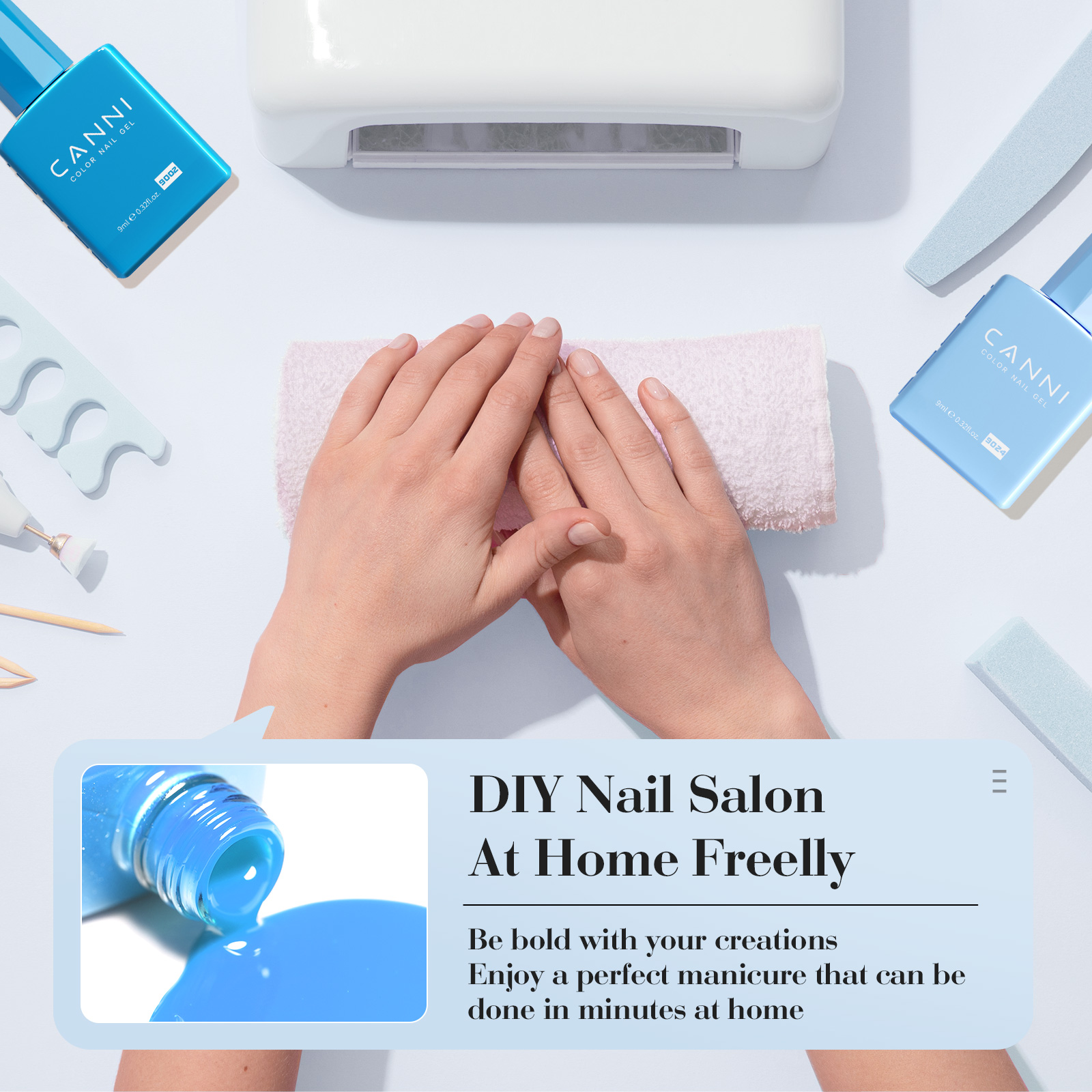 CANNI HEMA FREE UV/LED gél lakk szett 6x9ml - 2313 - Crystal Clear Waters 6