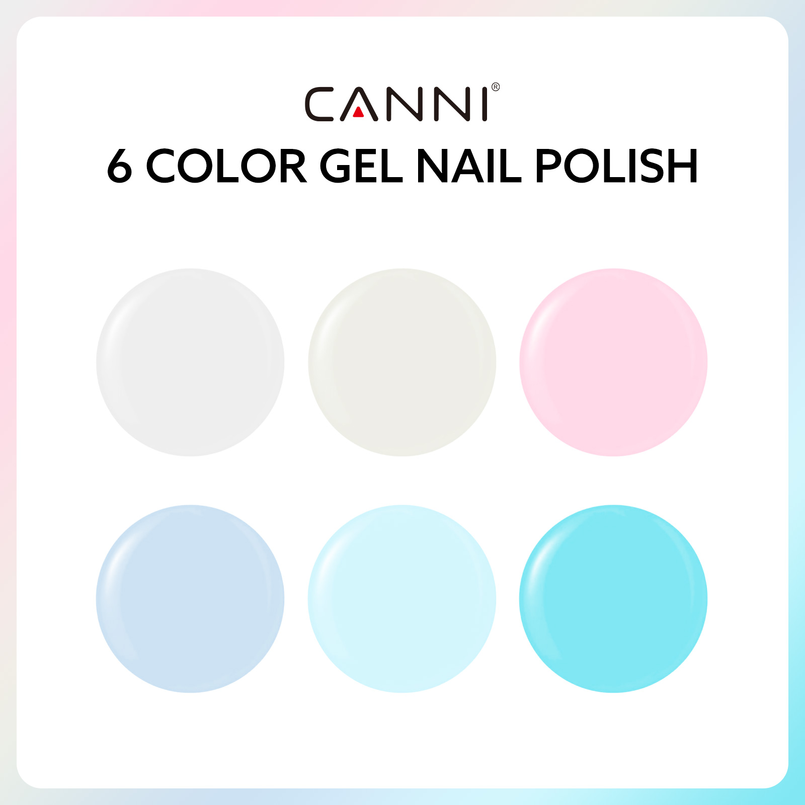 CANNI HEMA FREE UV/LED gél lakk szett 6x9ml - 2319 - Cotton Candy 2