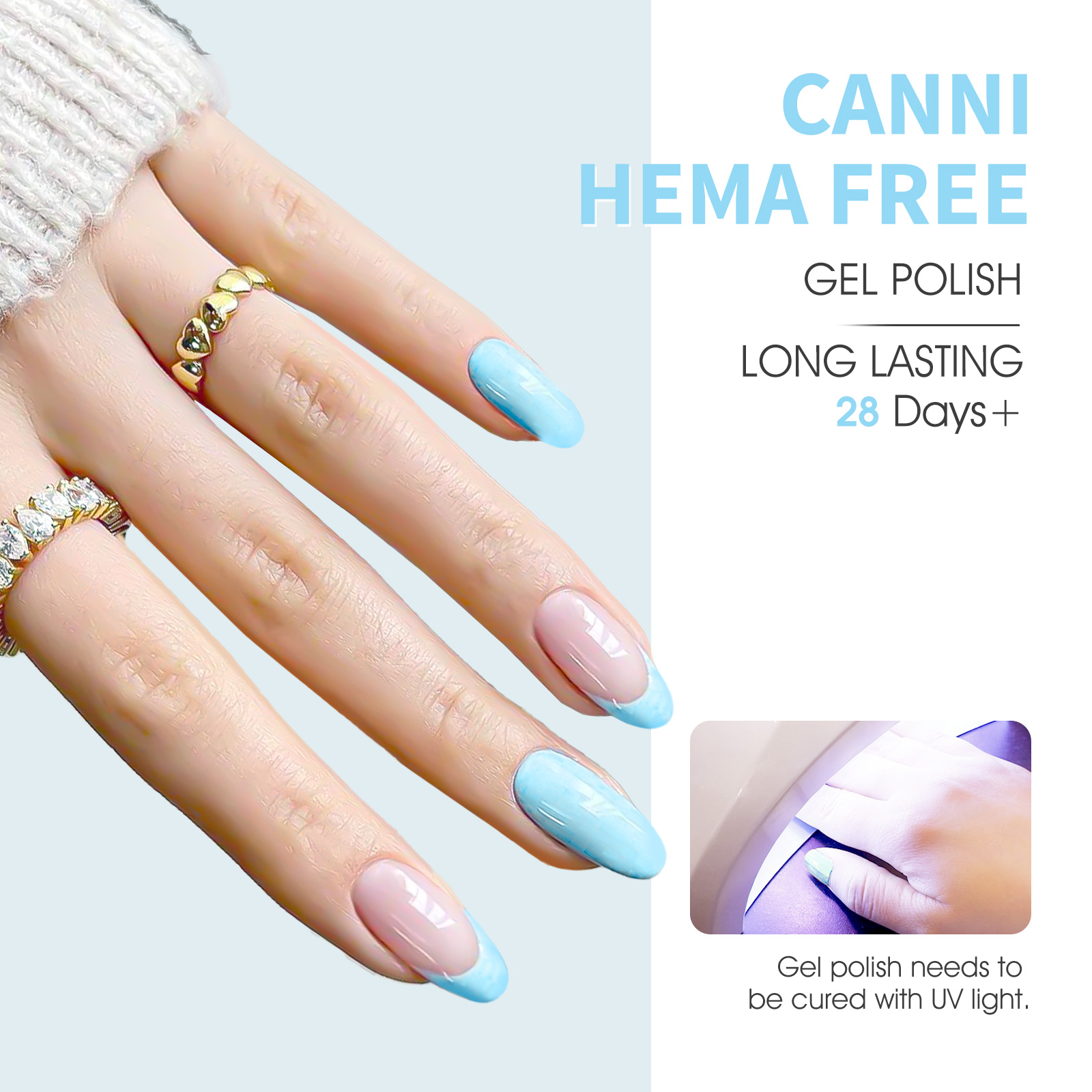 CANNI HEMA FREE UV/LED gél lakk szett 6x9ml - 2319 - Cotton Candy 7