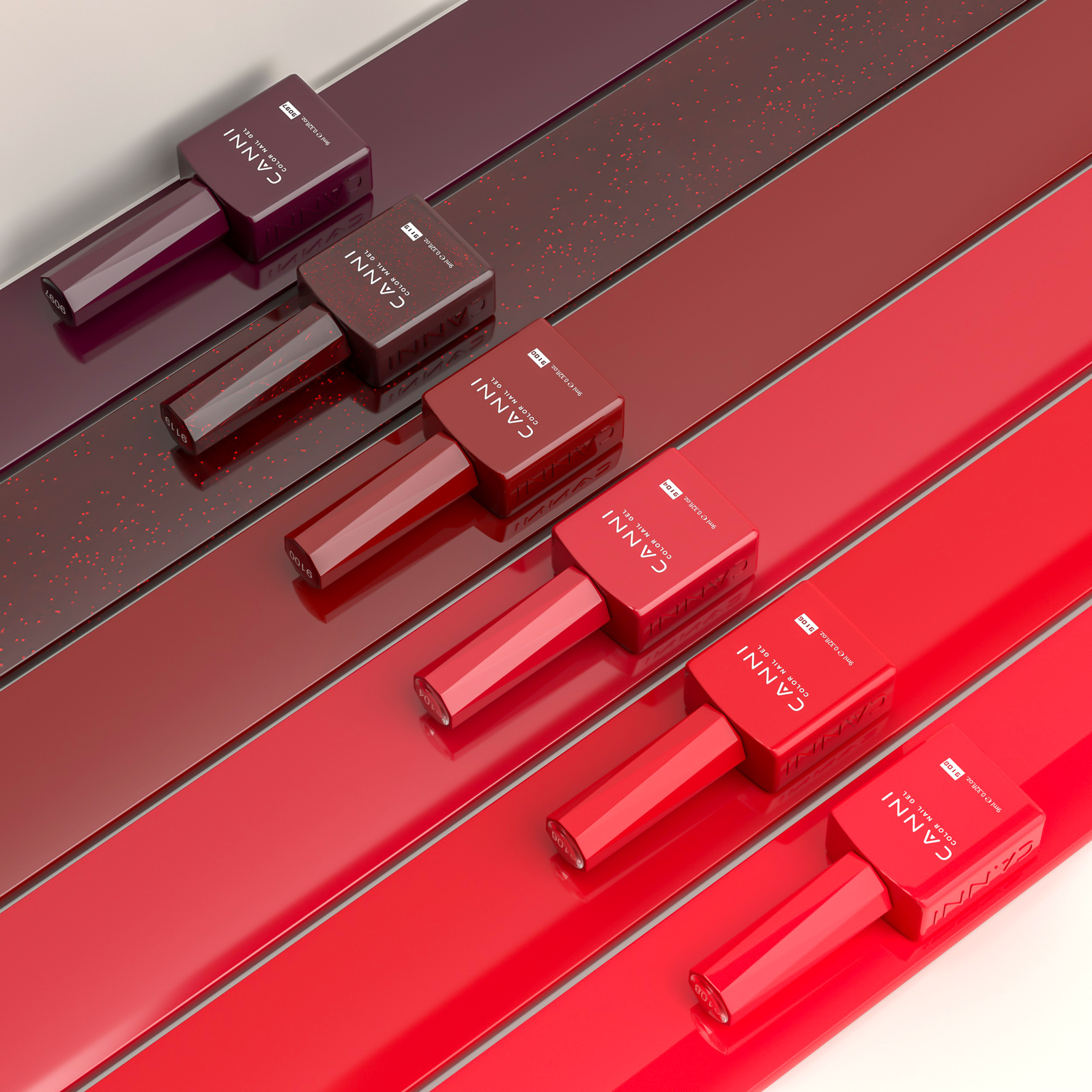 CANNI HEMA FREE UV/LED gél lakk szett 6x9ml - 2309 - Red Velvet Reverie 6