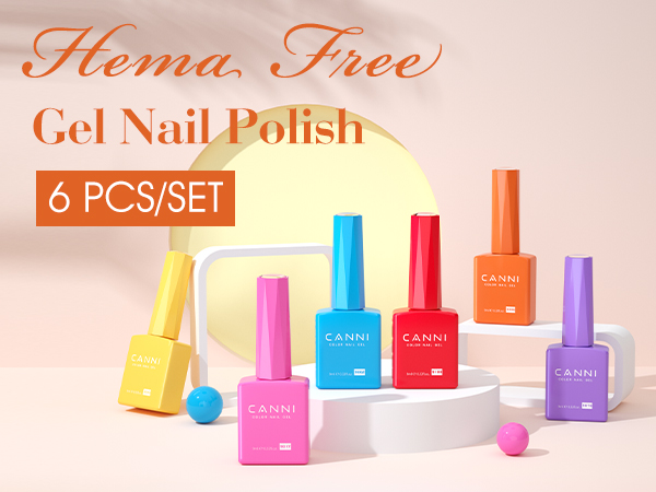 CANNI HEMA FREE UV/LED gél lakk szett 6x9ml - 2322 3