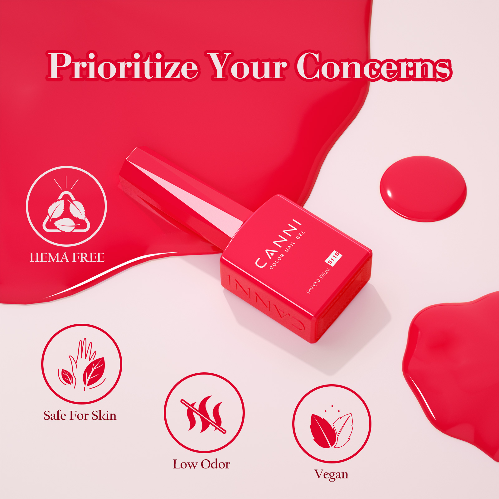 CANNI HEMA FREE UV/LED gél lakk szett 6x9ml - 2325 11