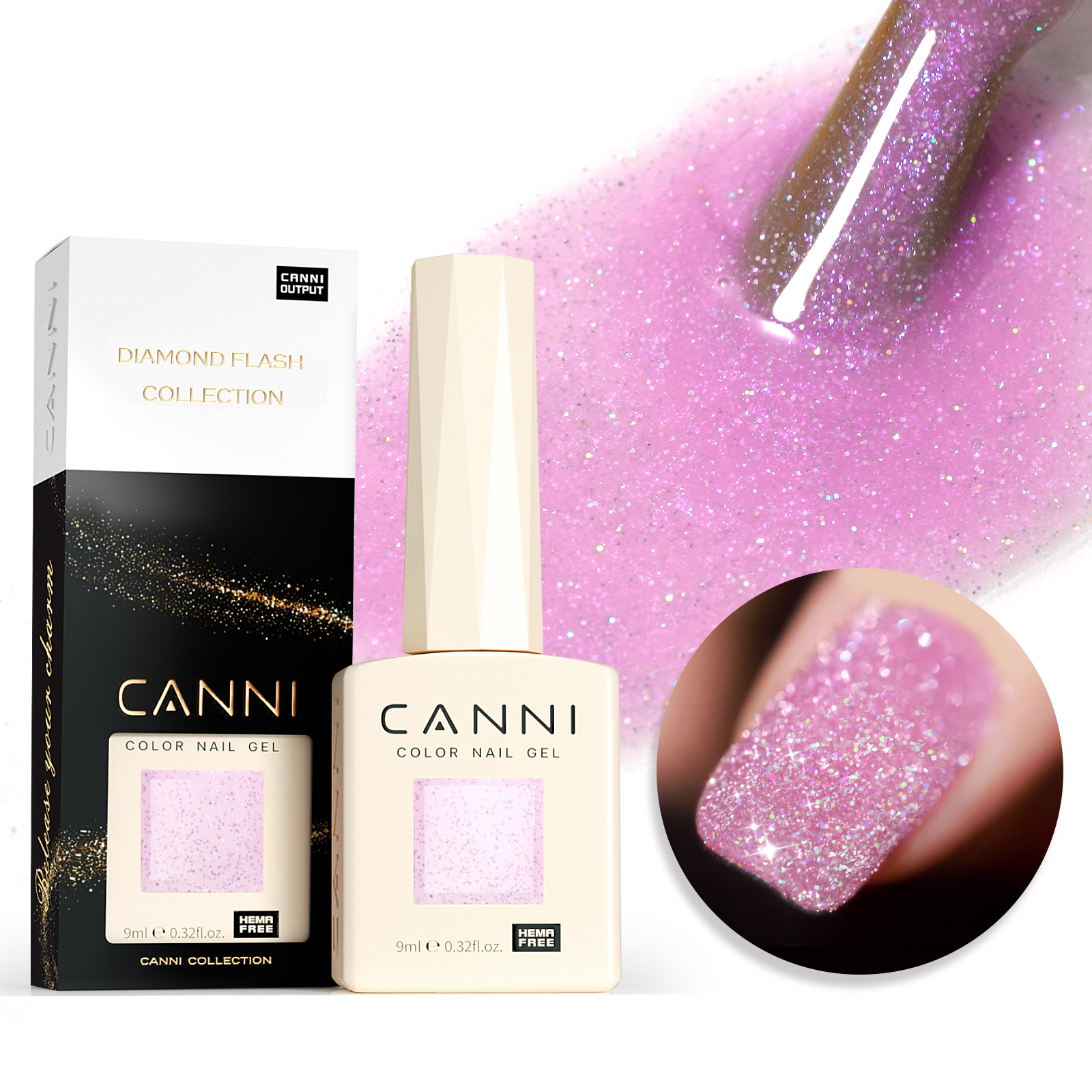 CANNI HEMA FREE  szett 8x9ml - No.07 - Fairy Glitter Collection 7