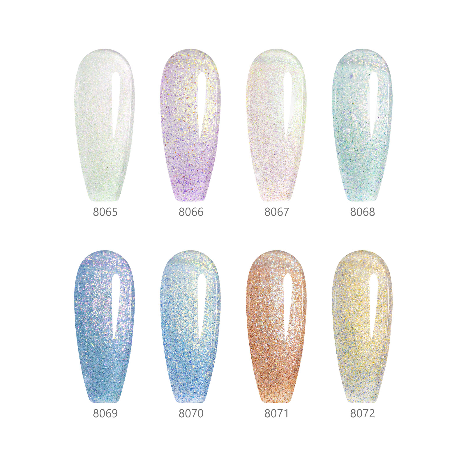 CANNI HEMA FREE  szett 8x9ml - No.09 - Aurora Glitter Collection 3