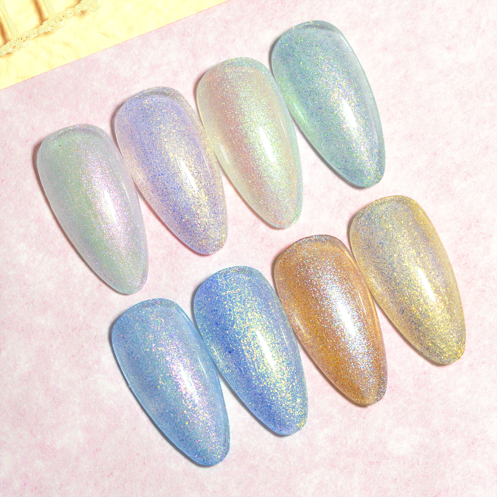 CANNI HEMA FREE  szett 8x9ml - No.09 - Aurora Glitter Collection 8