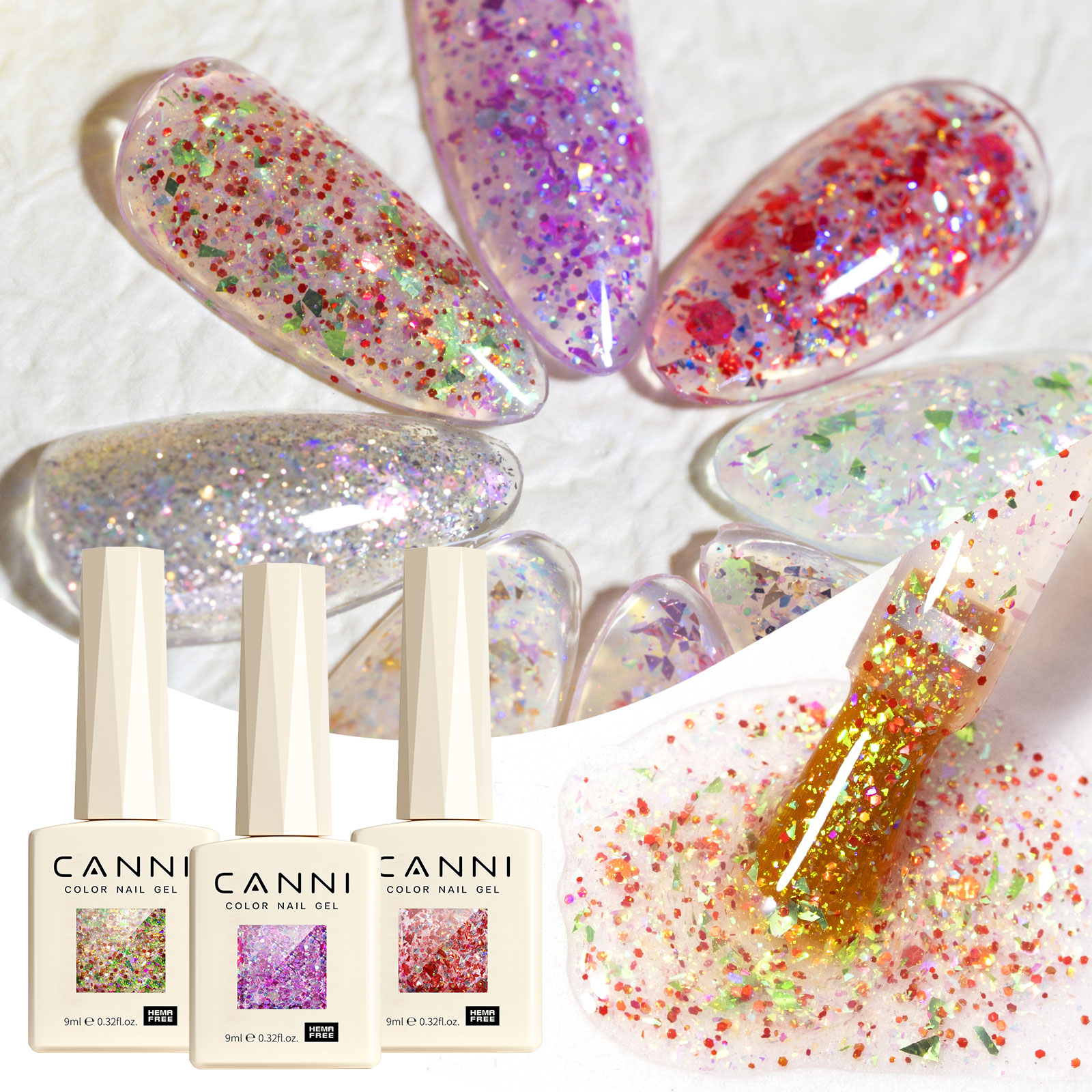 CANNI HEMA FREE  szett 8x9ml - No.10 - Prism Flash Collection 7