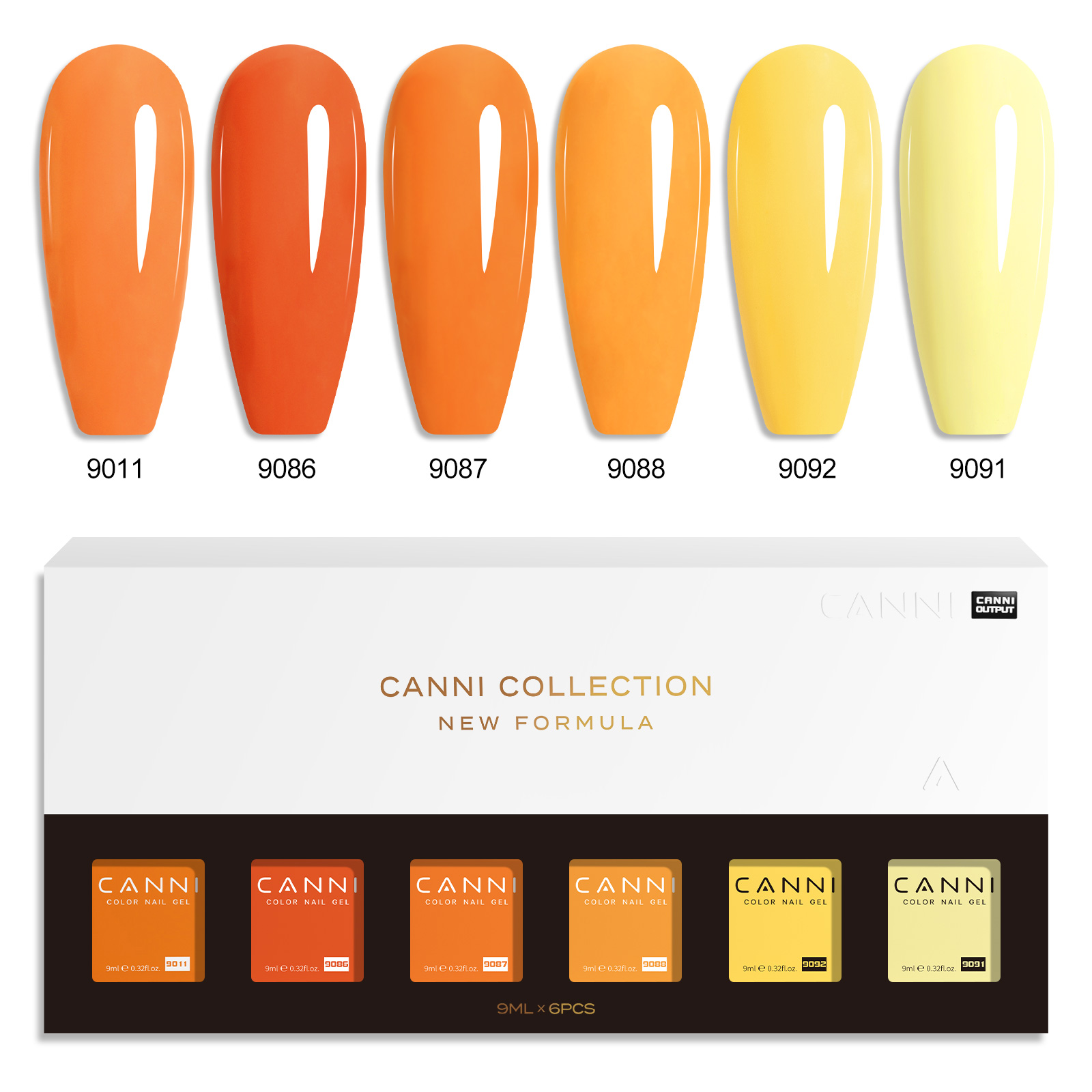 CANNI HEMA FREE UV/LED gél lakk szett 6x9ml - 2338 2