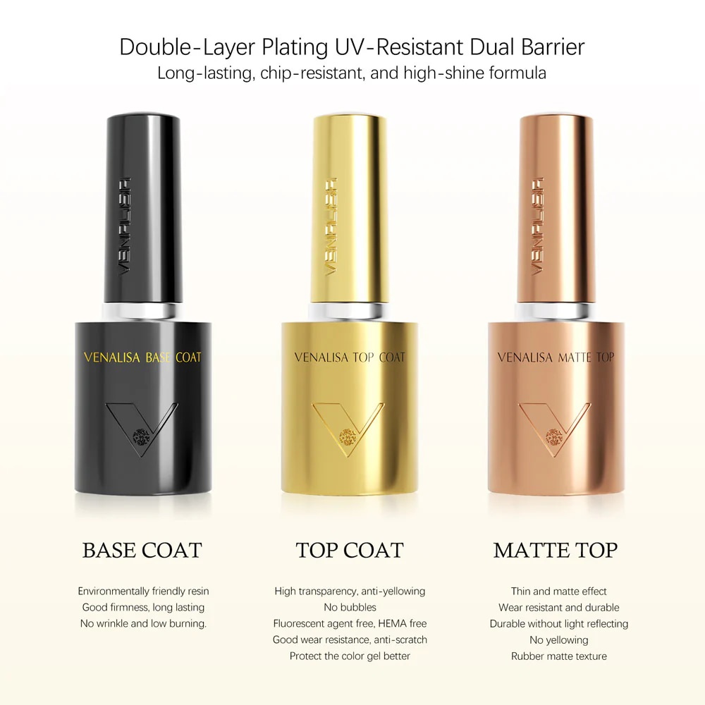 VENALISA - Base Coat + Diamond Top Coat 2x10 ml 3