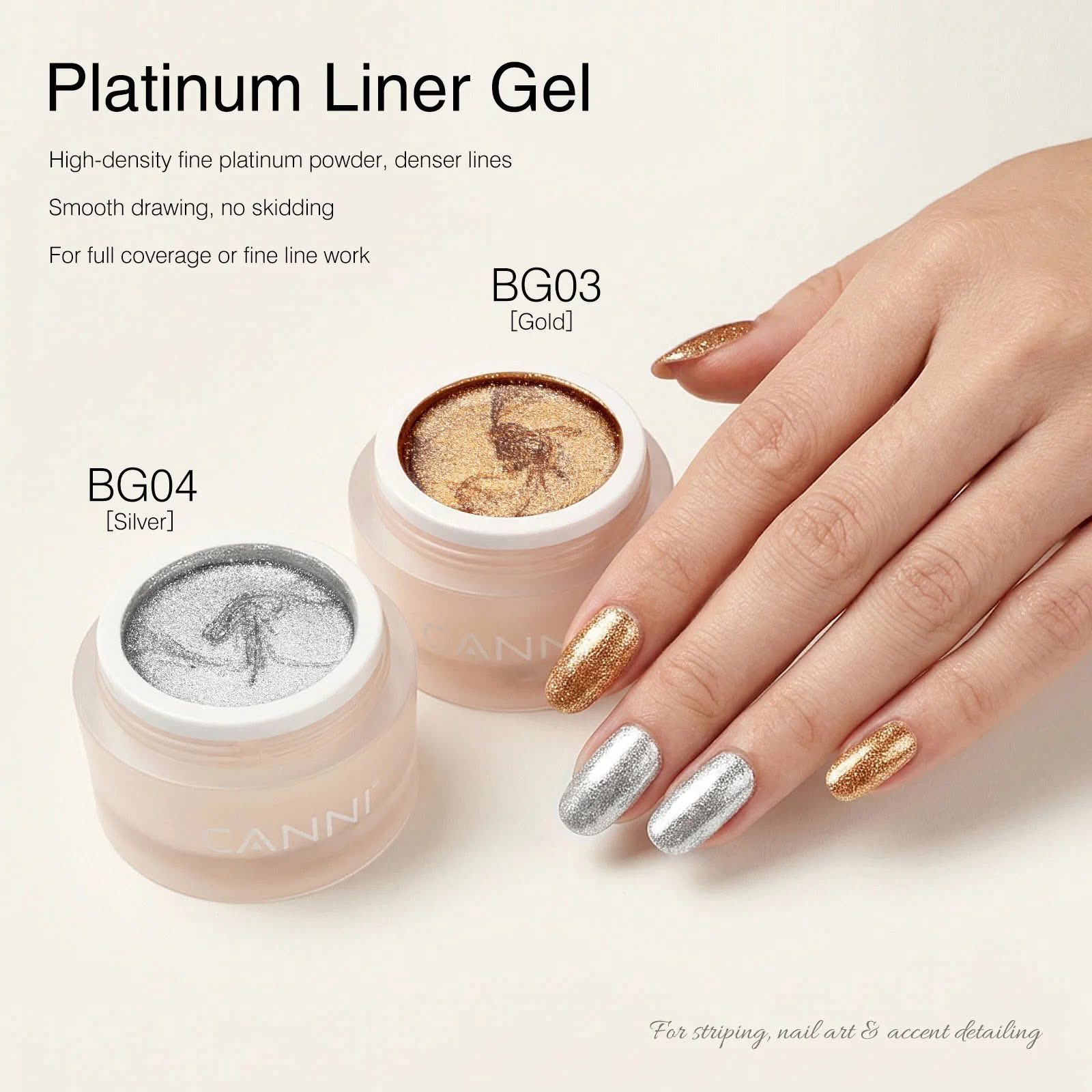 CANNI 5in1 Metallic Painting Gel 10g - BG03 Gold 2