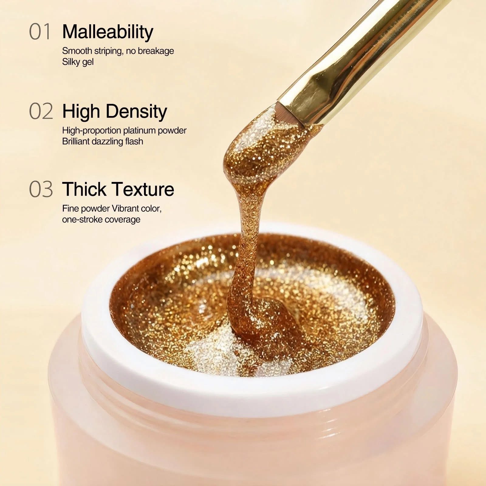 CANNI 5in1 Metallic Painting Gel 10g - BG03 Gold 3