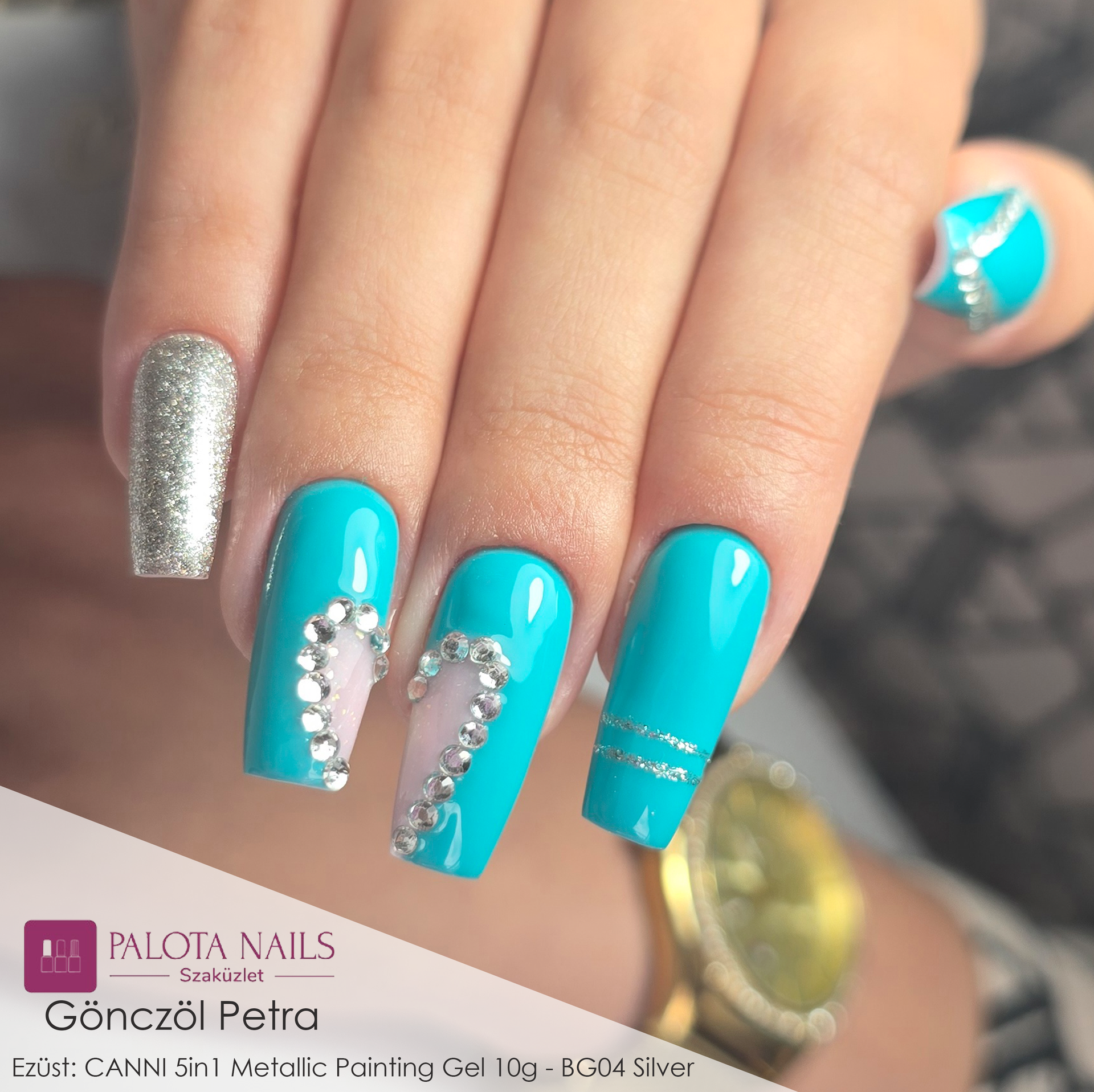 CANNI 5in1 Metallic Painting Gel 10g - BG04 Silver 3