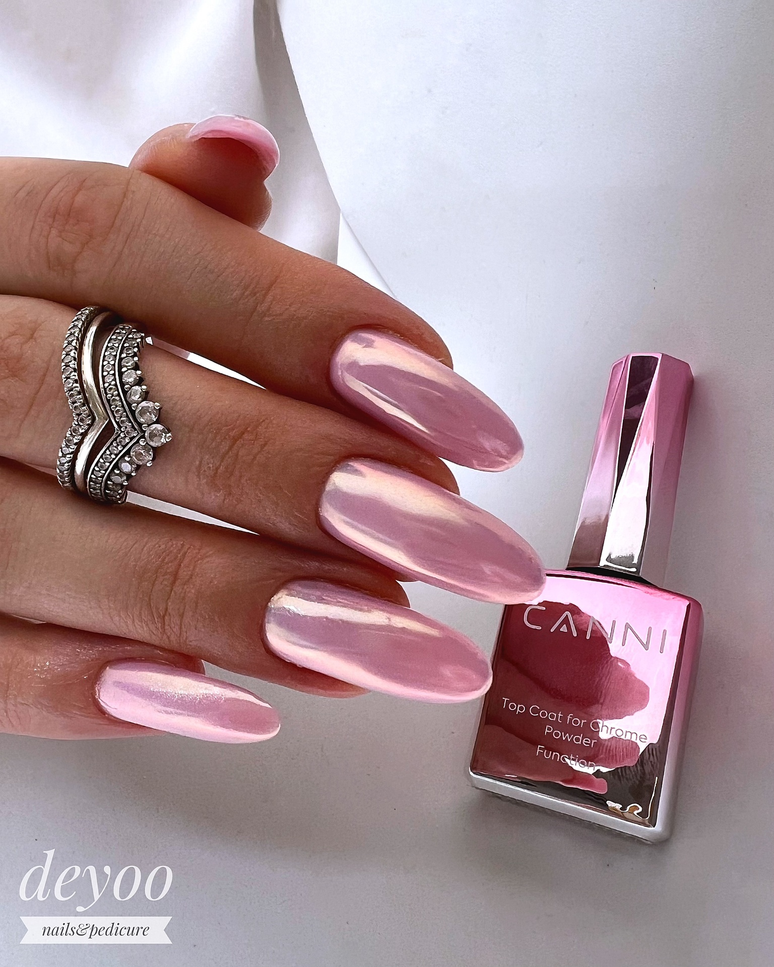 CANNI - Chrome Powder Top Coat 9 ml - fixálásmentes fényzselé 6