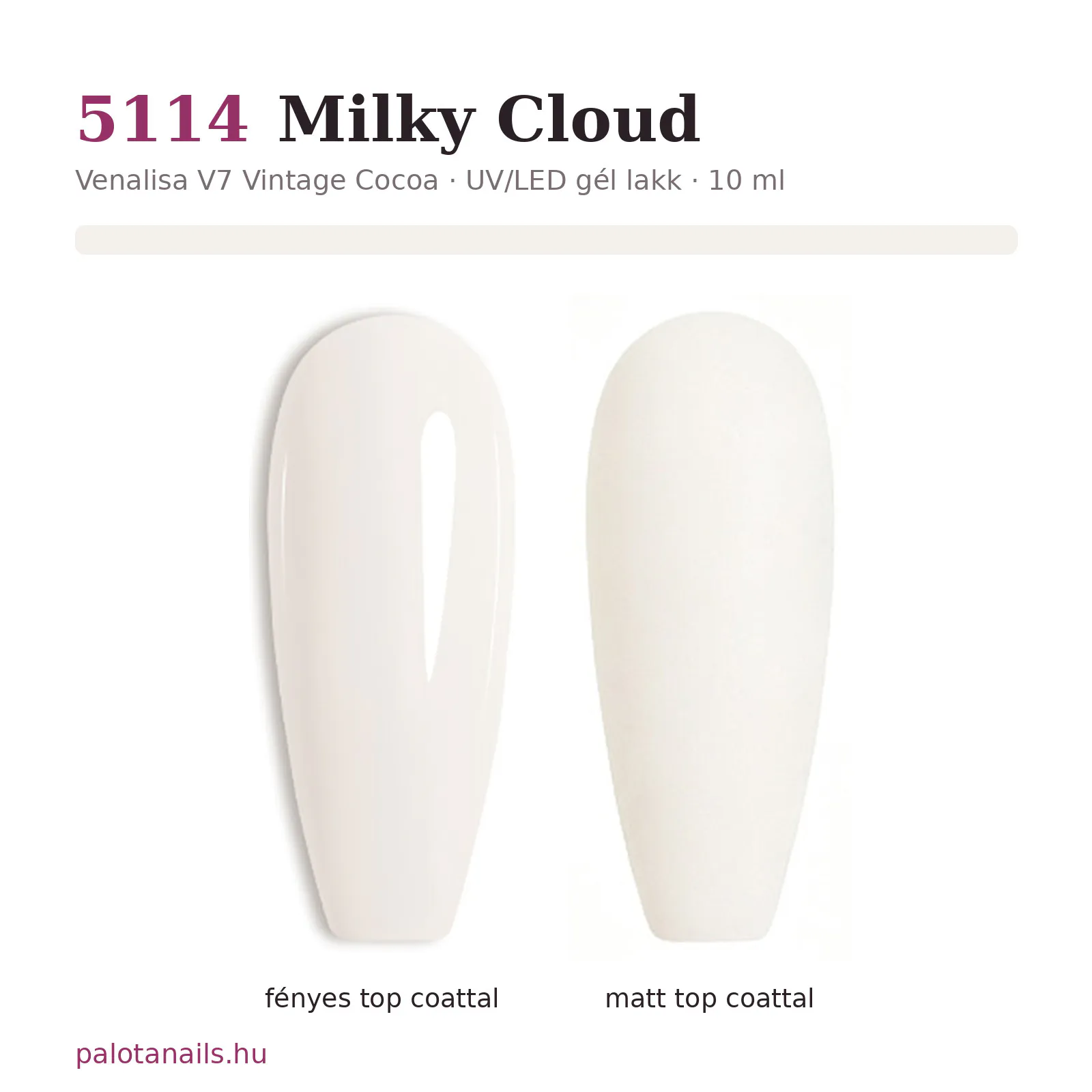 Venalisa UV/LED Gél Lakk 10 ml No.5114 Milky Cloud 2