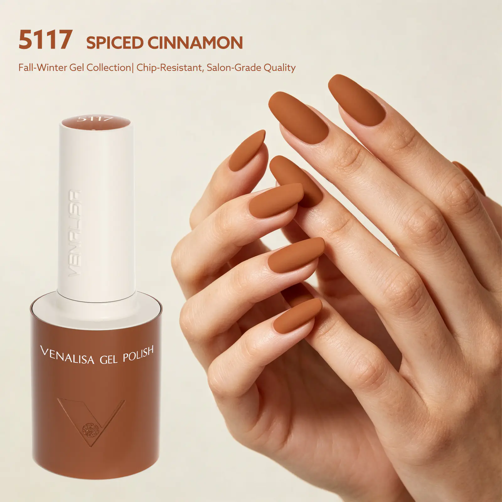 Venalisa UV/LED Gél Lakk 10 ml No.5117 Spiced Cinnamon 3