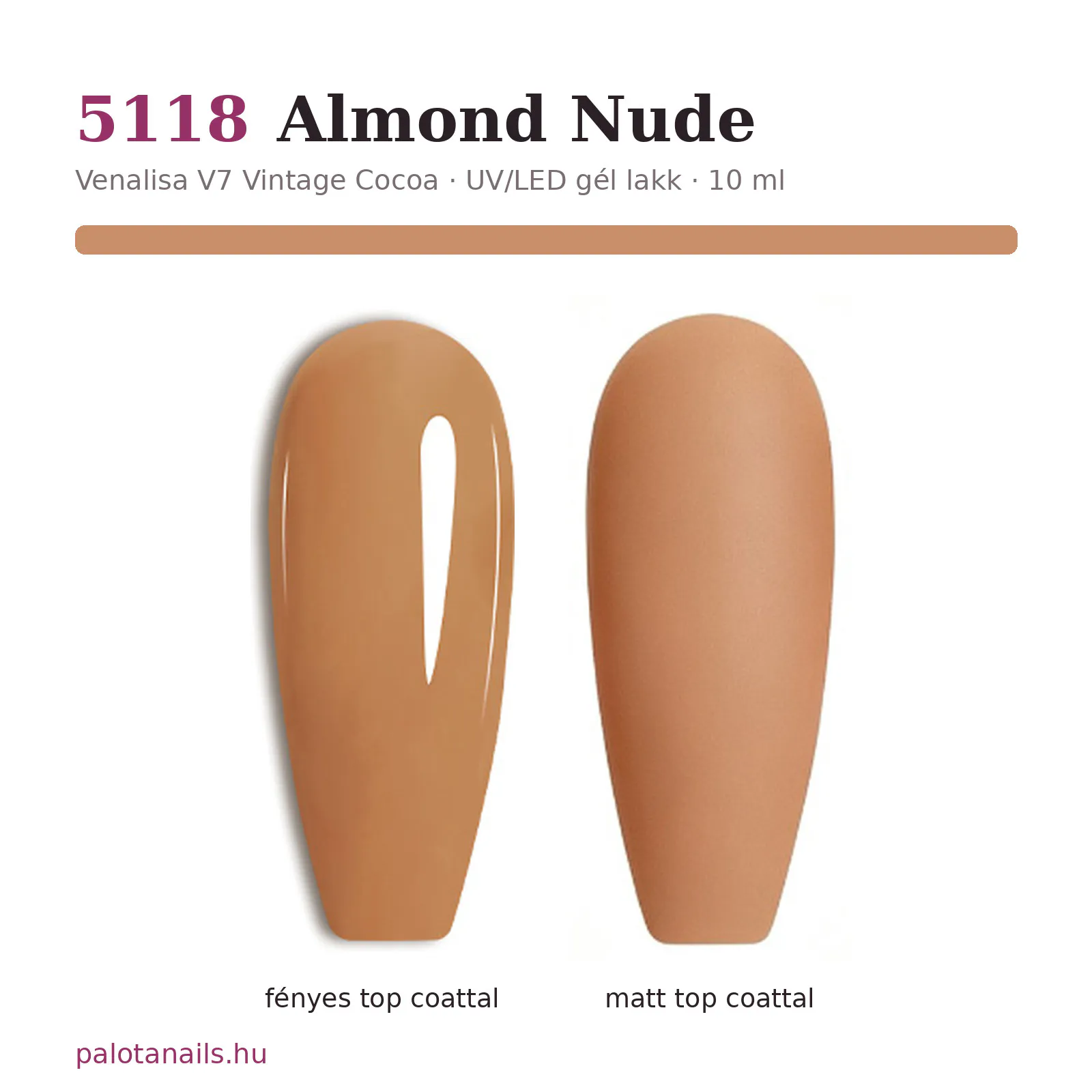 Venalisa UV/LED Gél Lakk 10 ml No.5118 Almond Nude 2