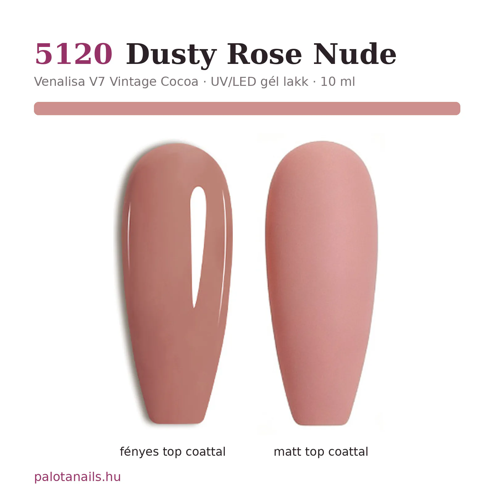 Venalisa UV/LED Gél Lakk 10 ml No.5120 Dusty Rose Nude 2