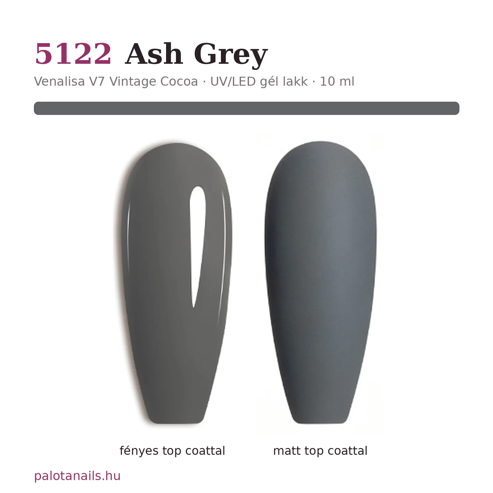 Venalisa UV/LED Gél Lakk 10 ml No.5122 Ash Grey 2