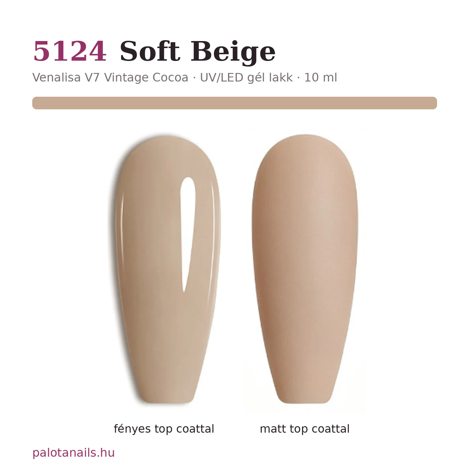 Venalisa UV/LED Gél Lakk 10 ml No.5124 Soft Beige 2