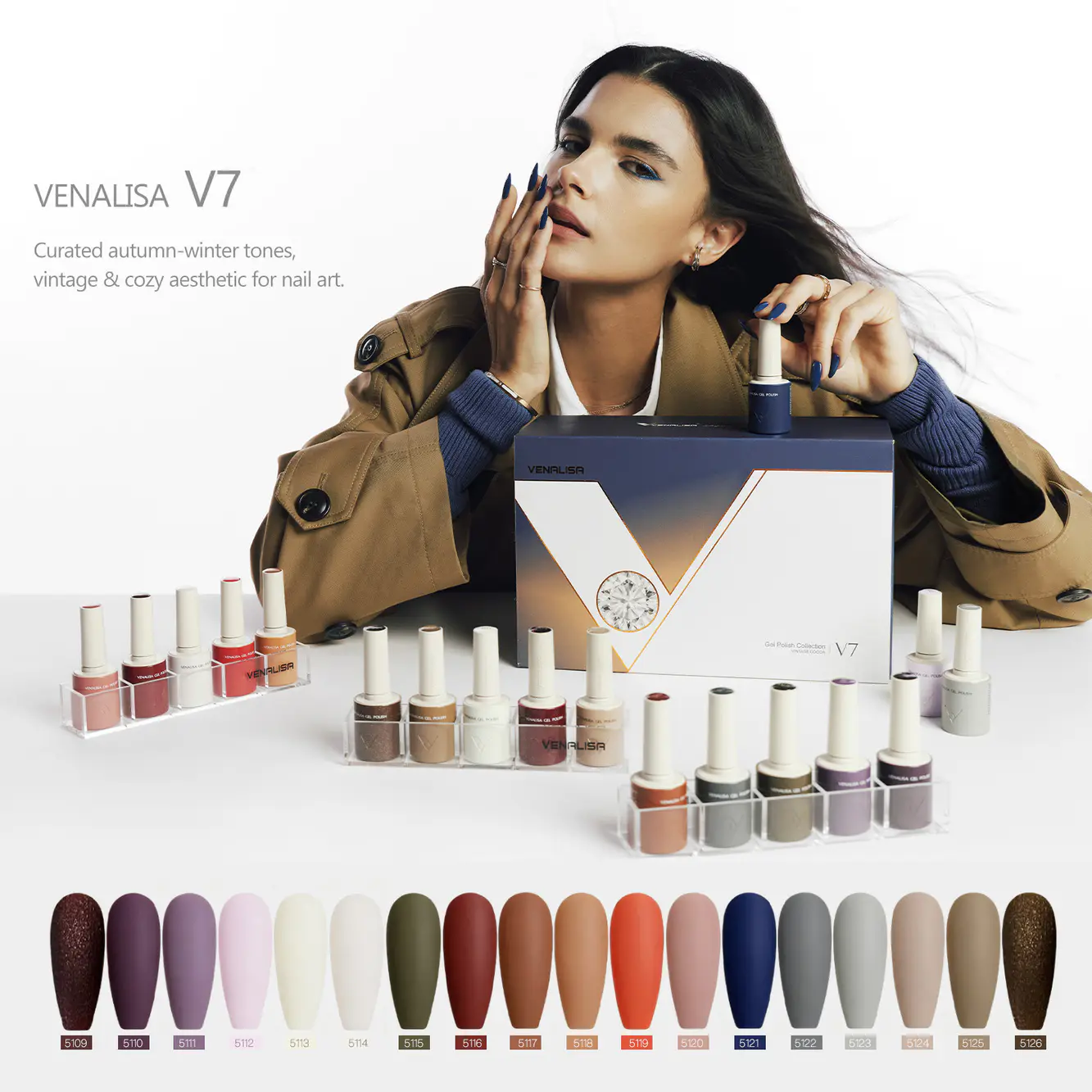 Venalisa UV/LED Gél Lakk szett - V7 - Vintage Cocoa - 18 db szín 4