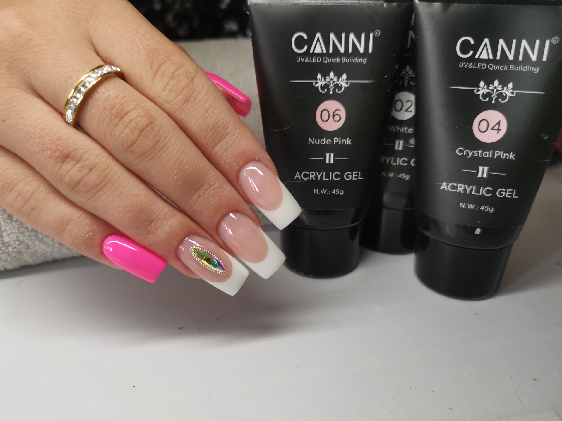 CANNI Akril Gél - HEMA FREE - 45g - No.02 White 7