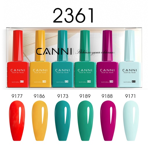 CANNI HEMA FREE UV/LED gél lakk szett 6x9ml - 2361