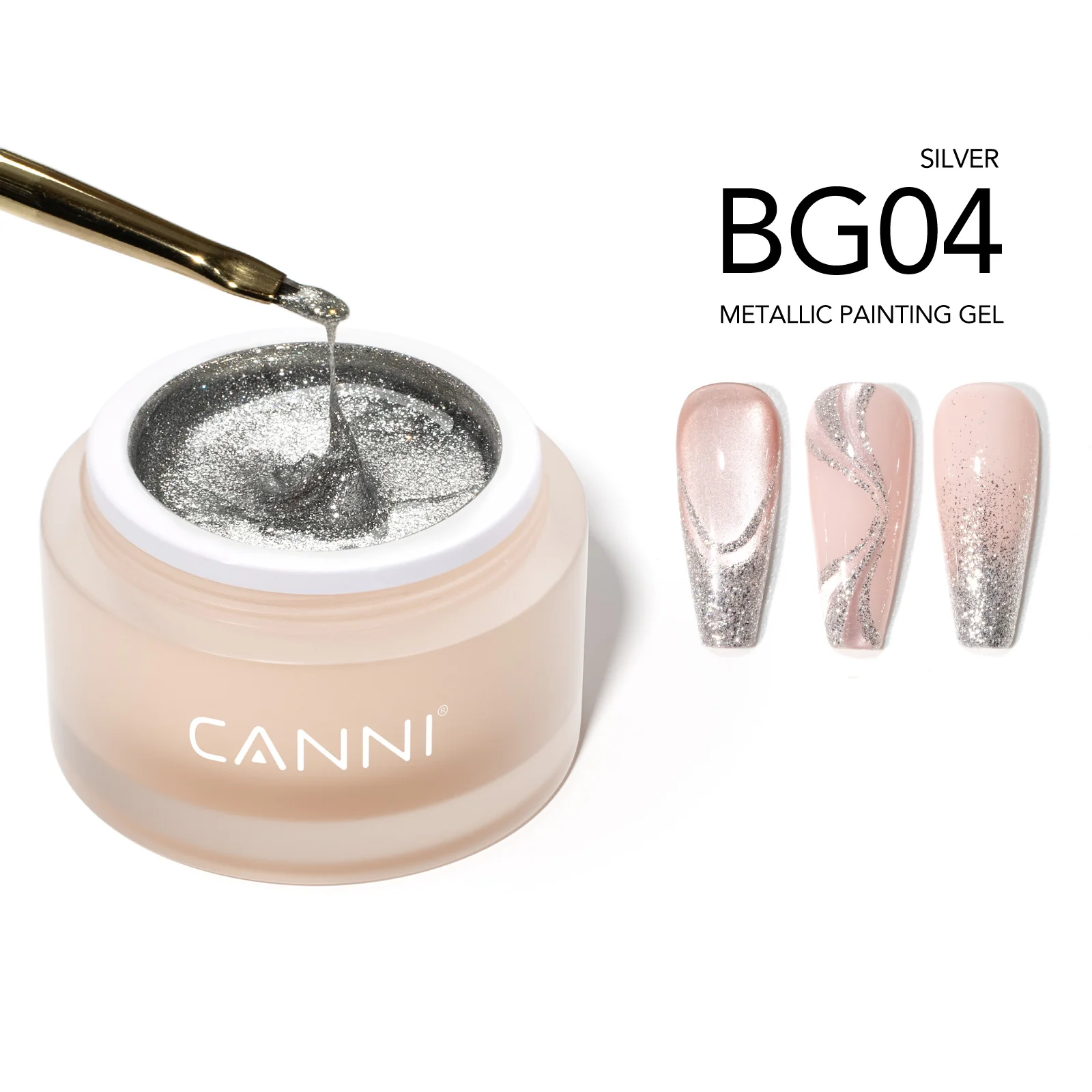 CANNI 5in1 Metallic Painting Gel 10g - BG04 Silver
