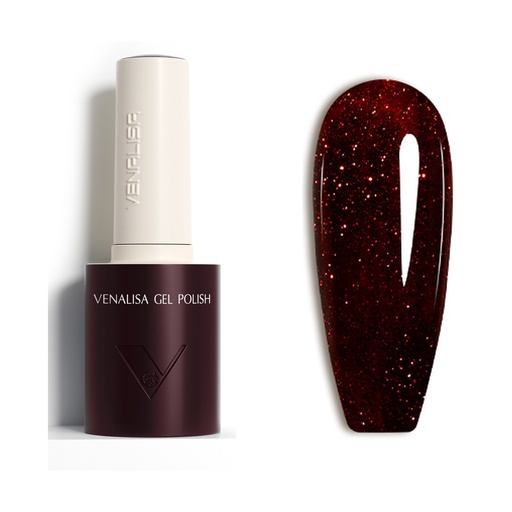 Venalisa UV/LED Gél Lakk 10 ml No.5109 Crimson Sparkle